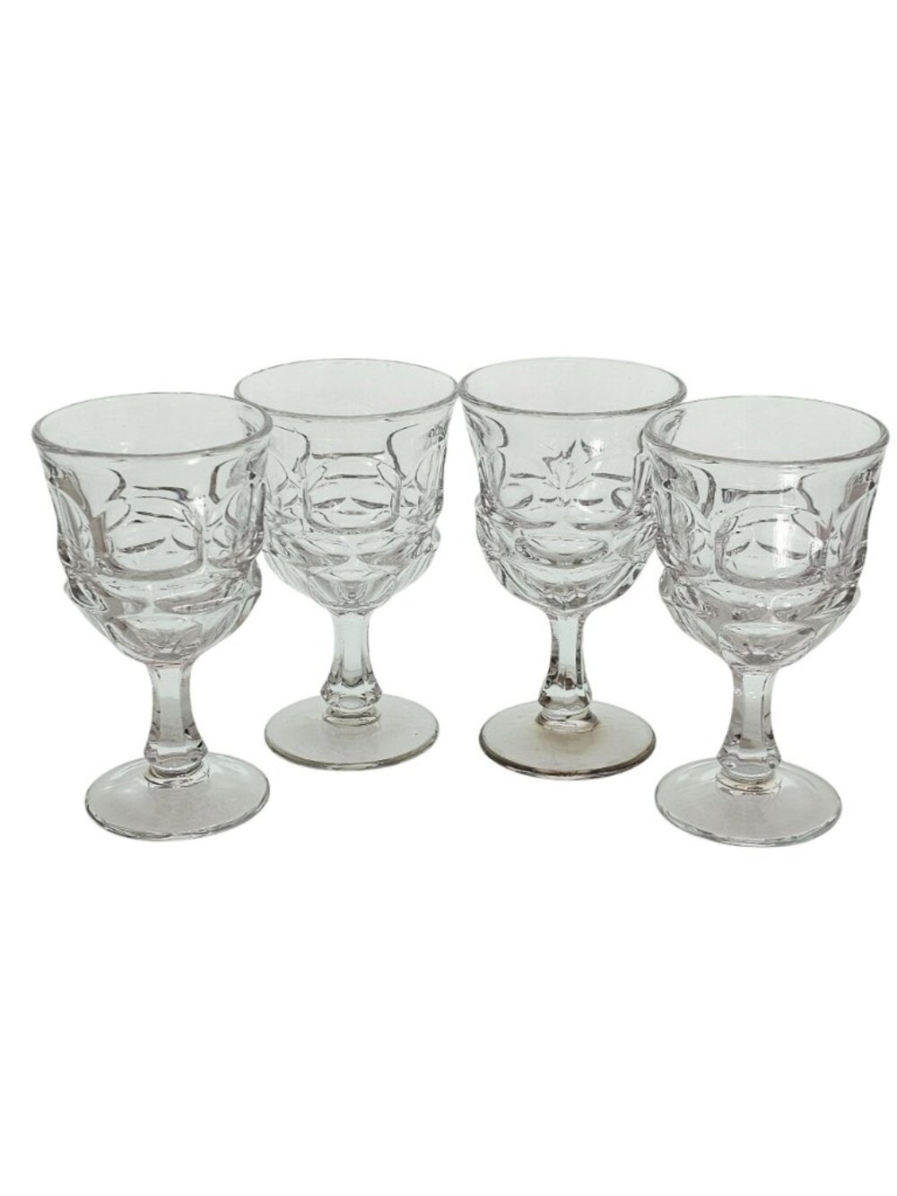 4 Fostoria Argus Water Goblets 6.5" vtg 1970s clear glasses midcentury 10oz - Picture 2 of 8